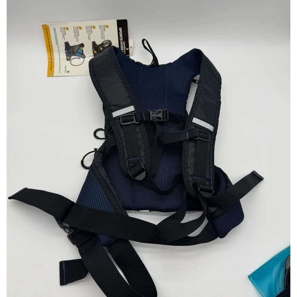 Camden Gear Sports Hydration Pack 1.5L Bladder Black Blue Running Hiking Vest